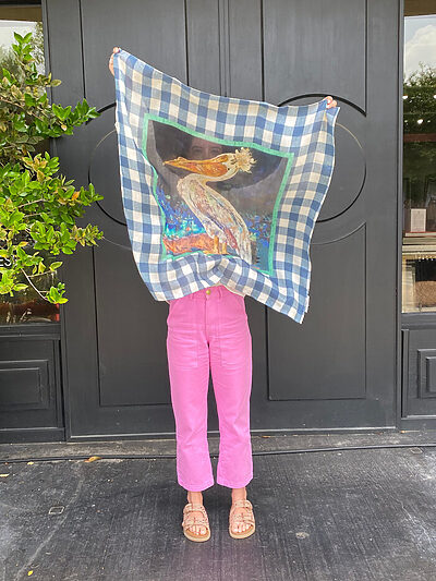 Checkered Grace 30" Silk Scarf
