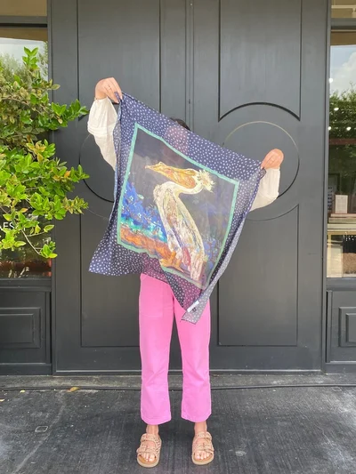 Moon Drop Dot 30" Silk Scarf