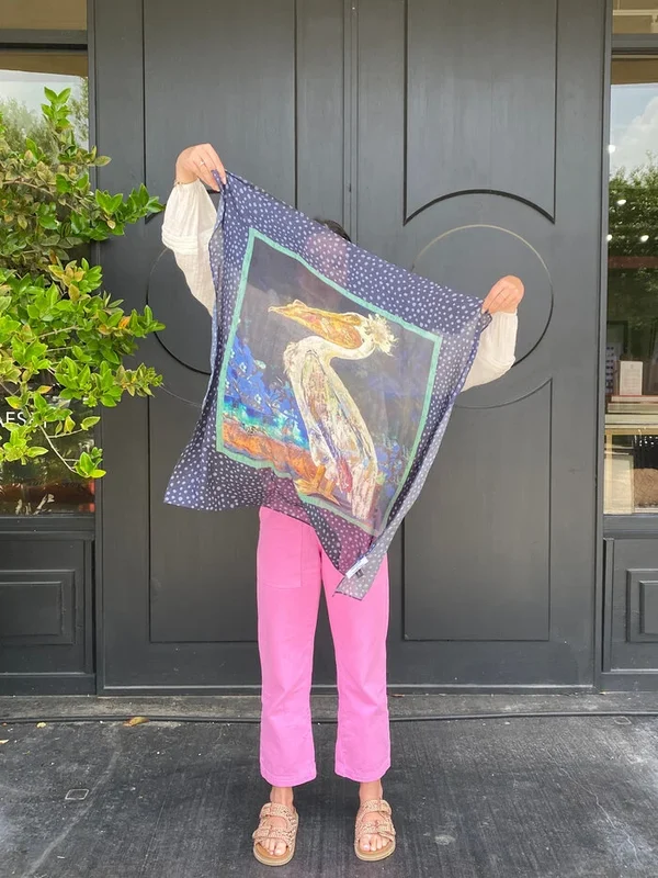 Moon Drop Dot 30" Silk Scarf