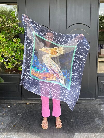 Moon Drop Dot 38" Linen Modal Scarf